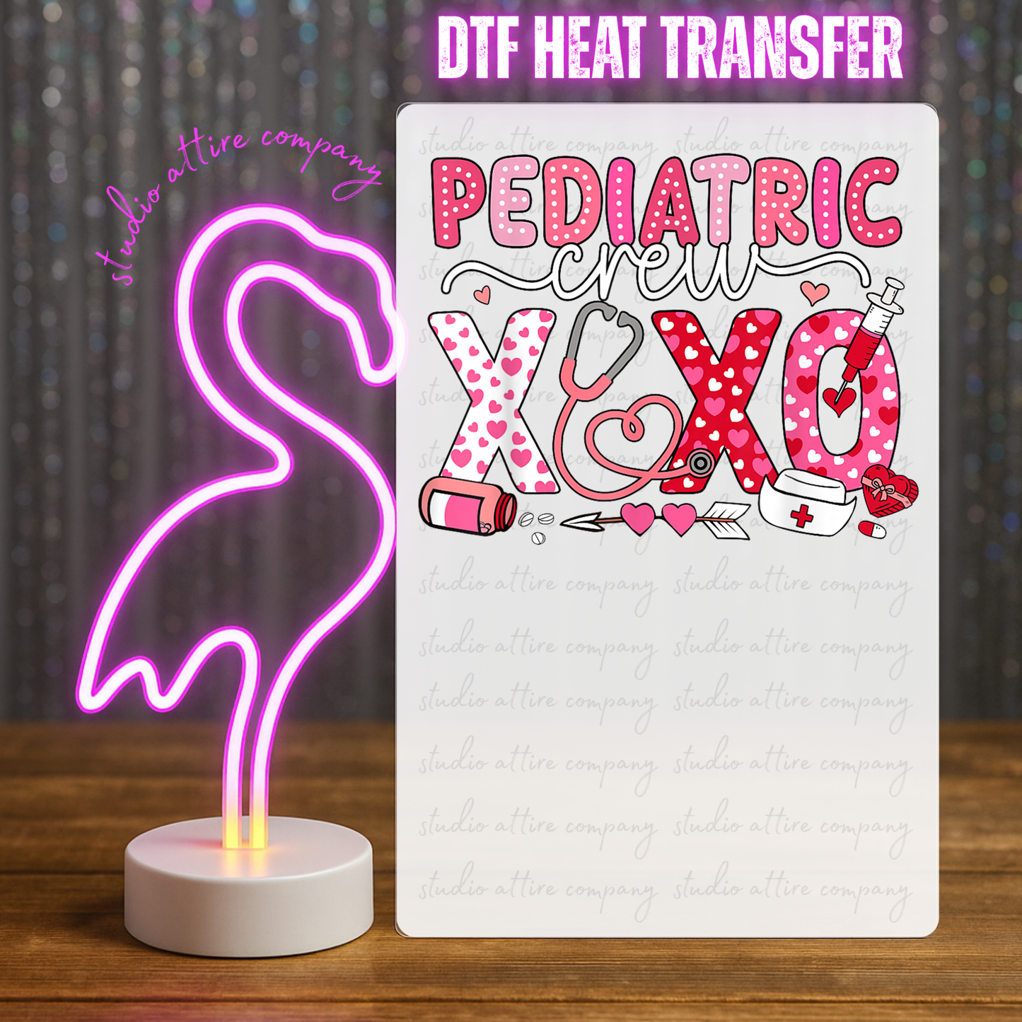PEDIATRIC CREW XOXO, Heat Transfer, Press and peel, Full color, Instant press, MTO