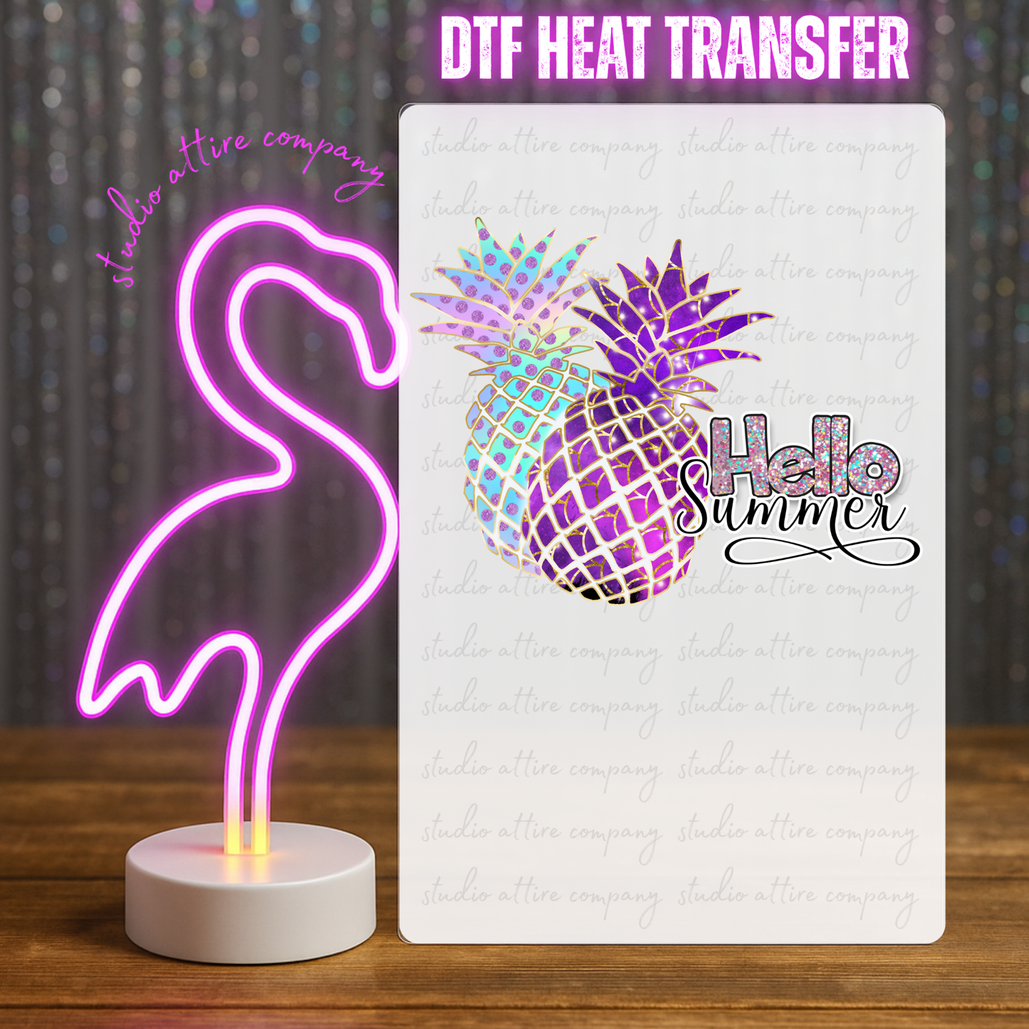 Hello summer, DTF Heat Transfer, Press and peel, Full color, Instant press, MTO