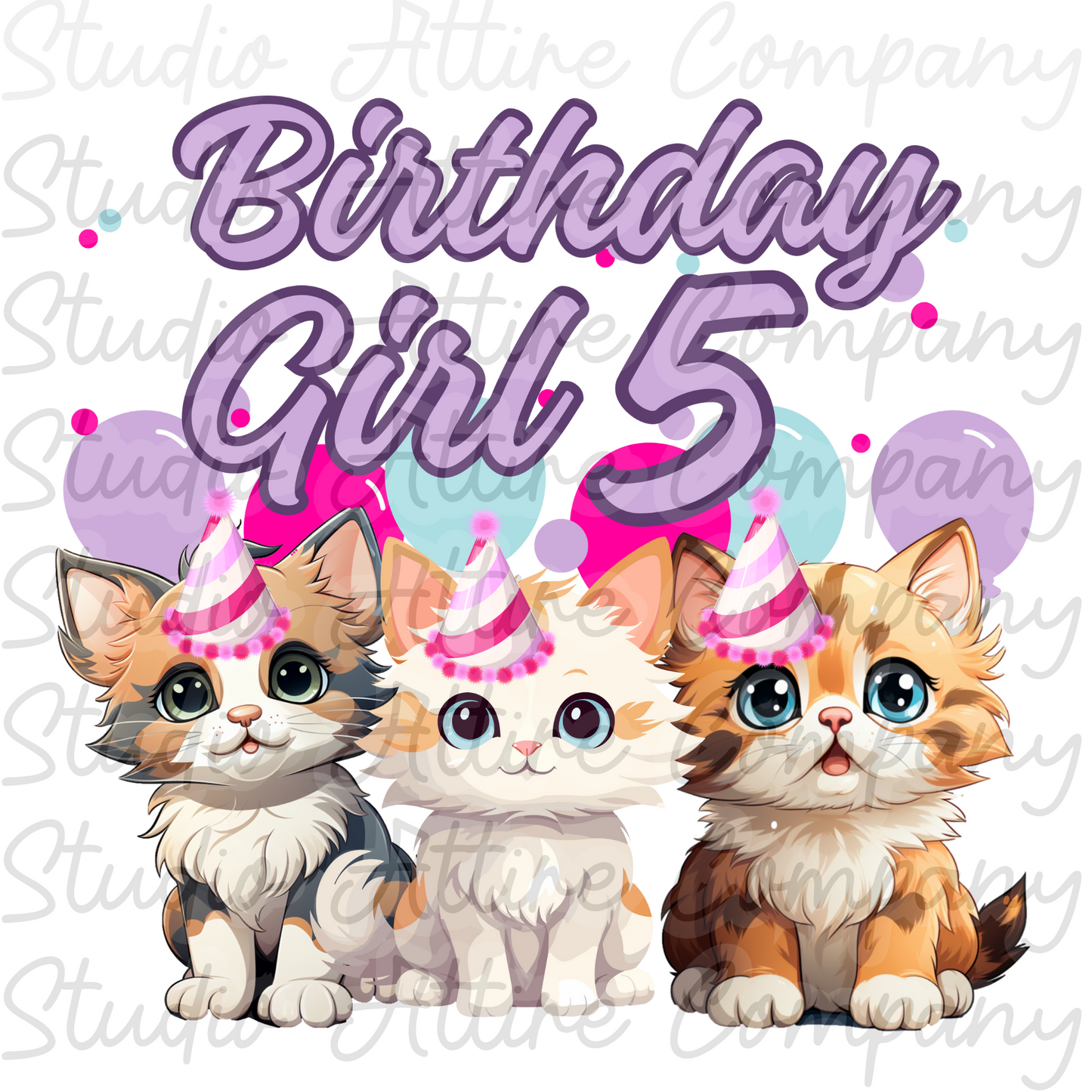 Birthday Girl - Kittens Ages 1 through 10 - Digital Download