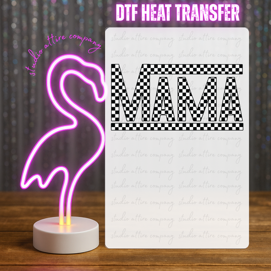 Mama checkered, DTF Heat Transfer, Press and peel, Full color, Instant press, MTO