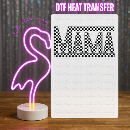 Checkered mama, Heat transfer, Press and peel, Full color, Instant press, MTO