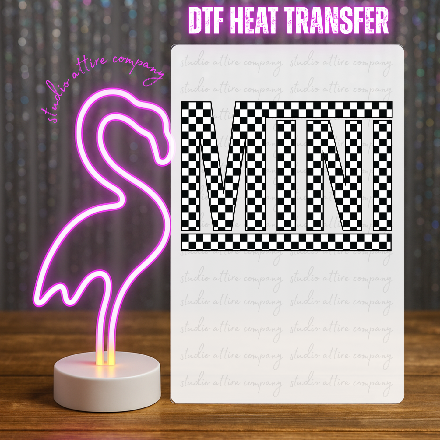 Mini checkered, DTF Heat Transfer, Press and peel, Full color, Instant press, MTO