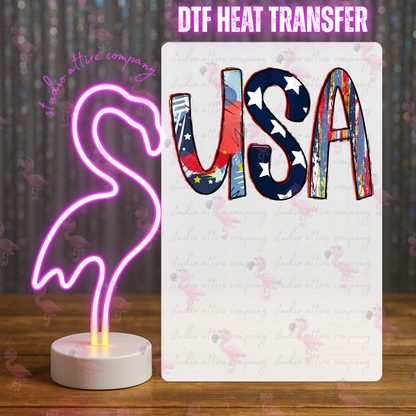 USA, 4th of July, DTF Heat Transfer, Press and peel, Full color, Instant press, MTO