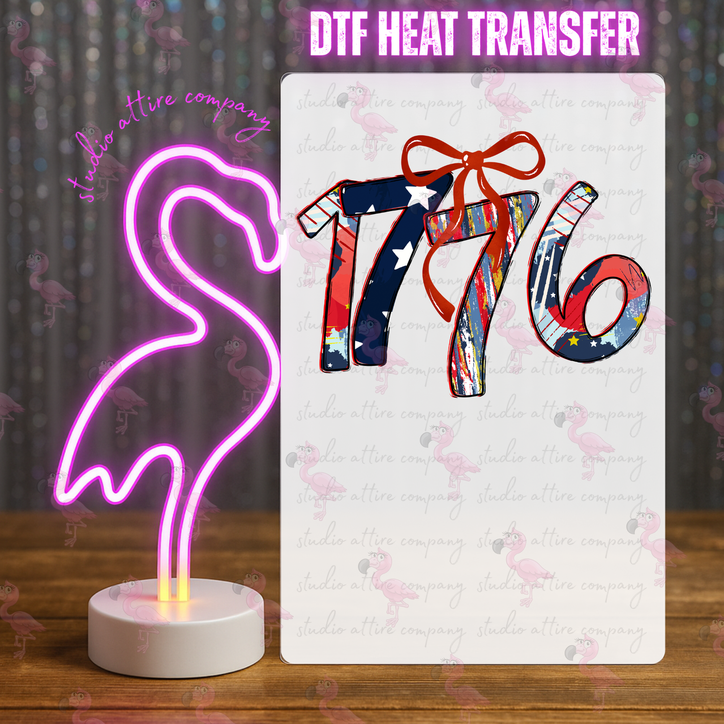 1776, 4th of July, DTF Heat Transfer, Press and peel, Full color, Instant press, MTO