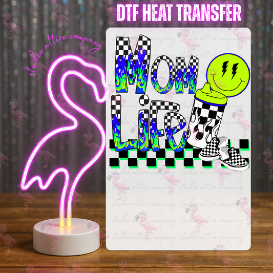 Mom Life, DTF Heat Transfer, Press and peel, Full color, Instant press, MTO