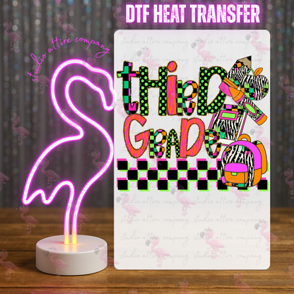 Third grade, DTF Heat Transfer, Press and peel, Full color, Instant press, MTO