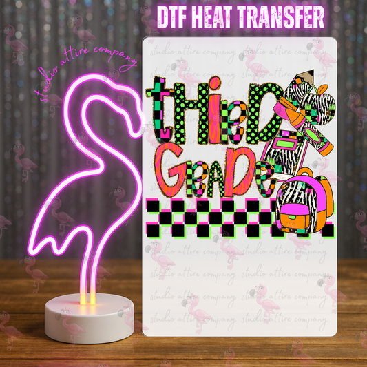 Third grade, DTF Heat Transfer, Press and peel, Full color, Instant press, MTO