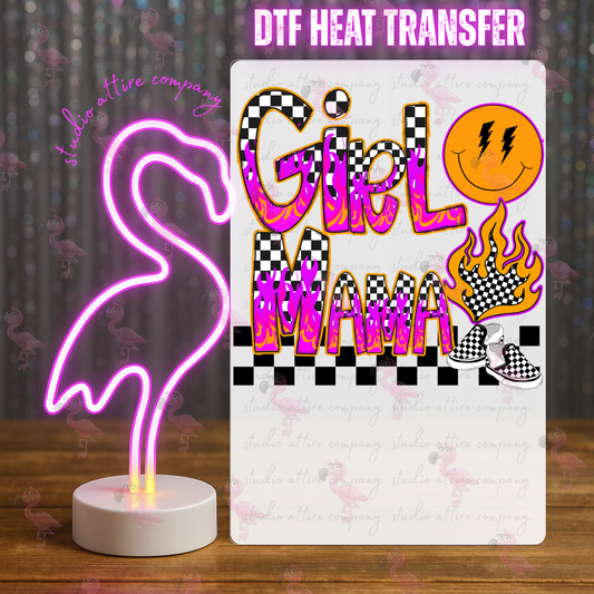 Girl Mama, DTF Heat Transfer, Press and peel, Full color, Instant press, MTO