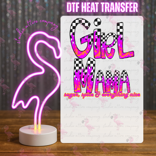 Girl Mama, DTF Heat Transfer, Press and peel, Full color, Instant press, MTO