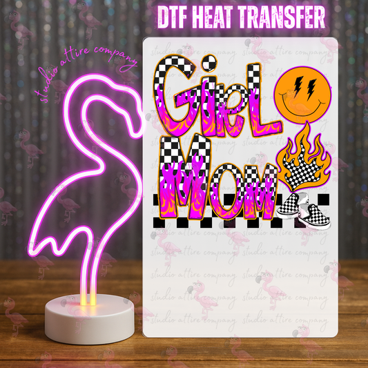 Girl Mom, DTF Heat Transfer, Press and peel, Full color, Instant press, MTO