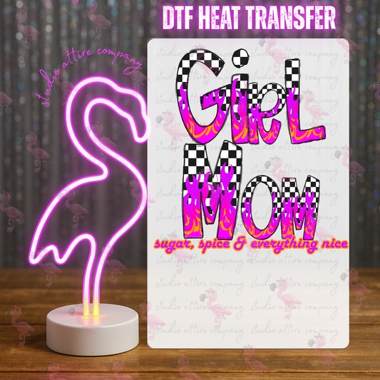 Girl Mom, DTF Heat Transfer, Press and peel, Full color, Instant press, MTO