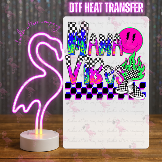 Mama vibes, DTF Heat Transfer, Press and peel, Full color, Instant press, MTO