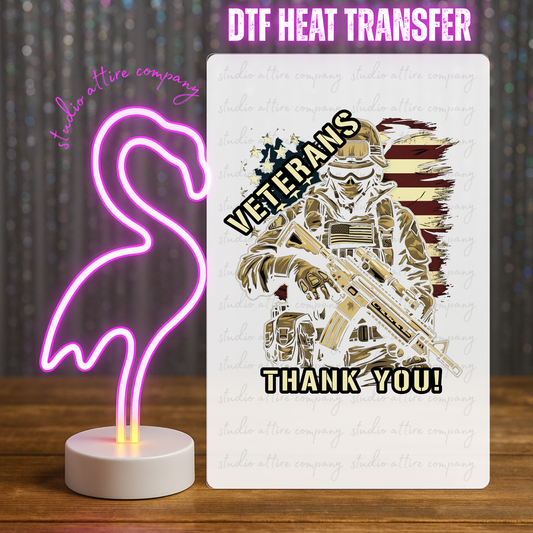 Military, DTF Heat Transfer, Press and peel, Full color, Instant press, MTO