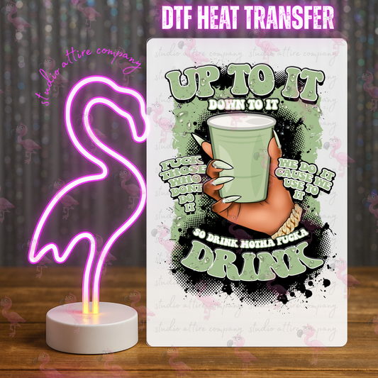 Sage green women's hand, up to it, DTF Heat Transfer, Press and peel, Full color, Instant press, MTO