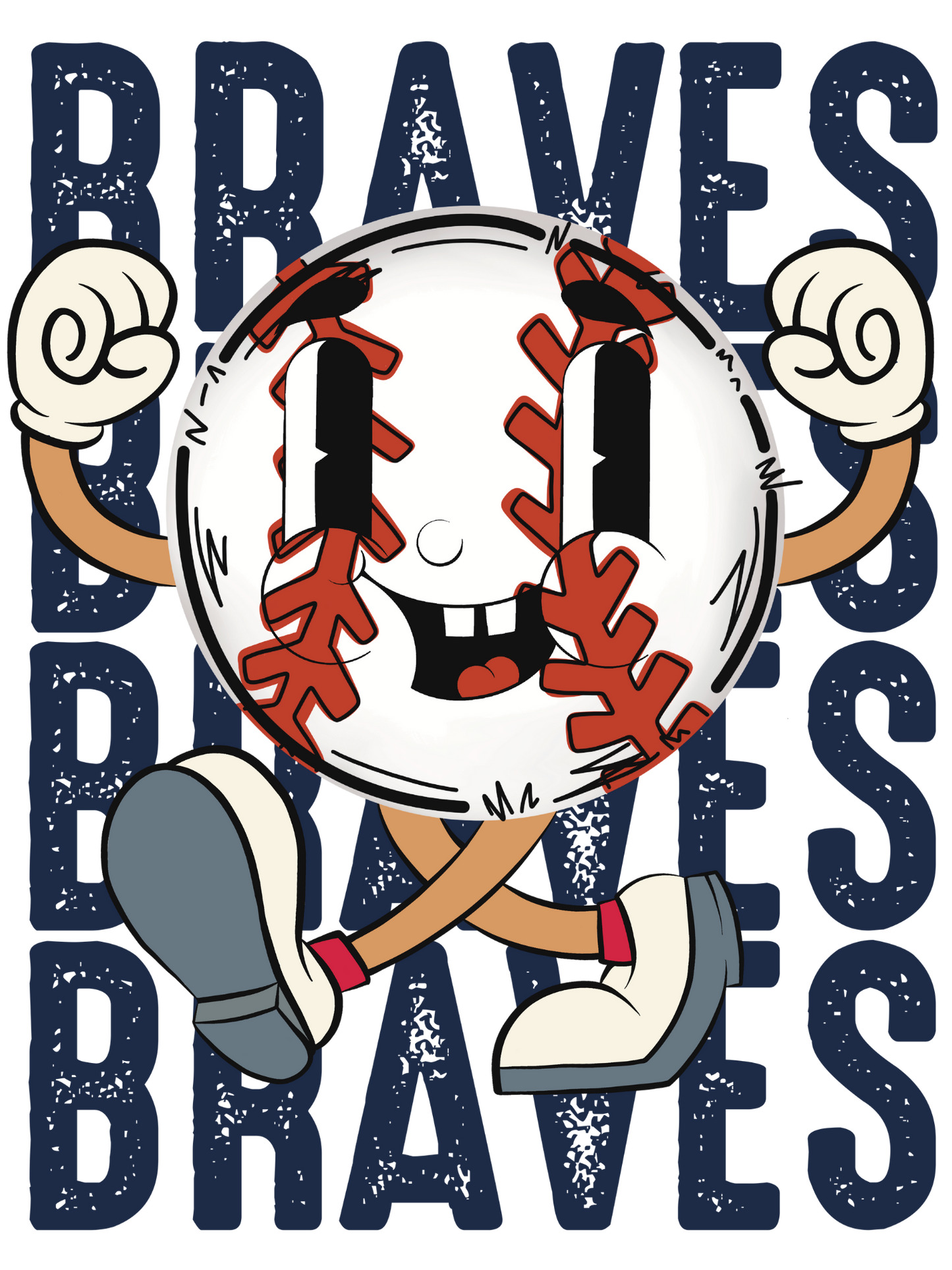 Braves, baseball, press and peel, no shirt, made to order