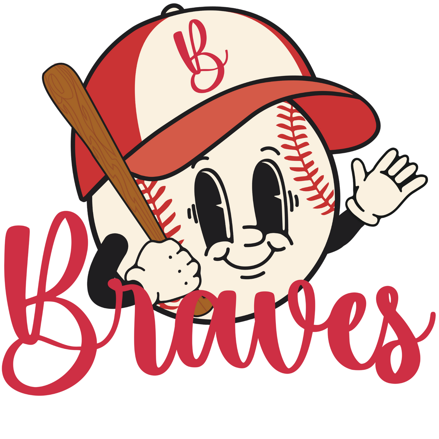 Braves, baseball, press and peel, no shirt, made to order