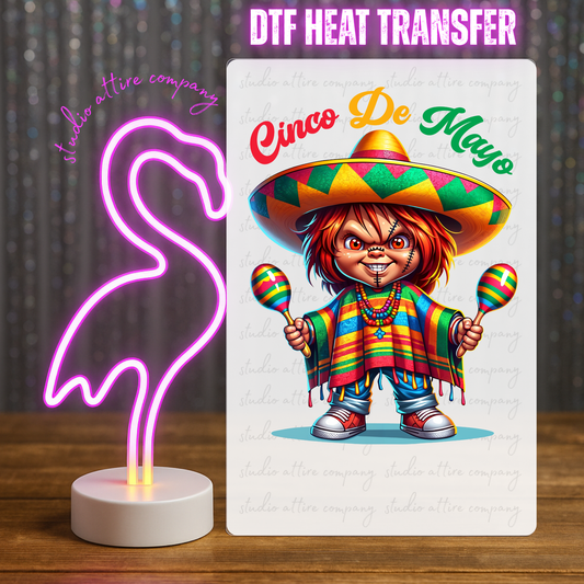 Horror, Cinco de mayo, DTF Heat Transfer, Press and peel, Full color, Instant press, MTO