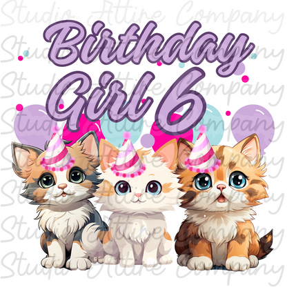 Birthday Girl - Kittens Ages 1 through 10 - Digital Download