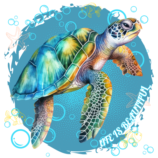 Sea turtle, heat transfer, press and peel