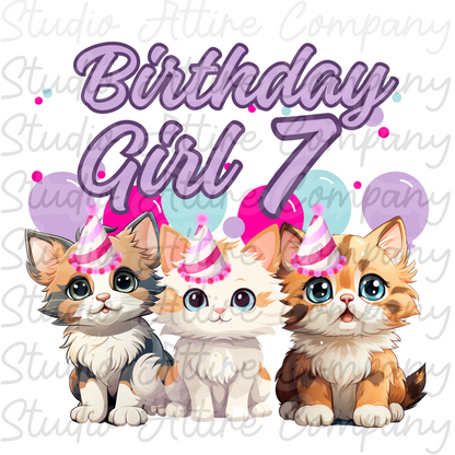 Birthday Girl - Kittens Ages 1 through 10 - Digital Download