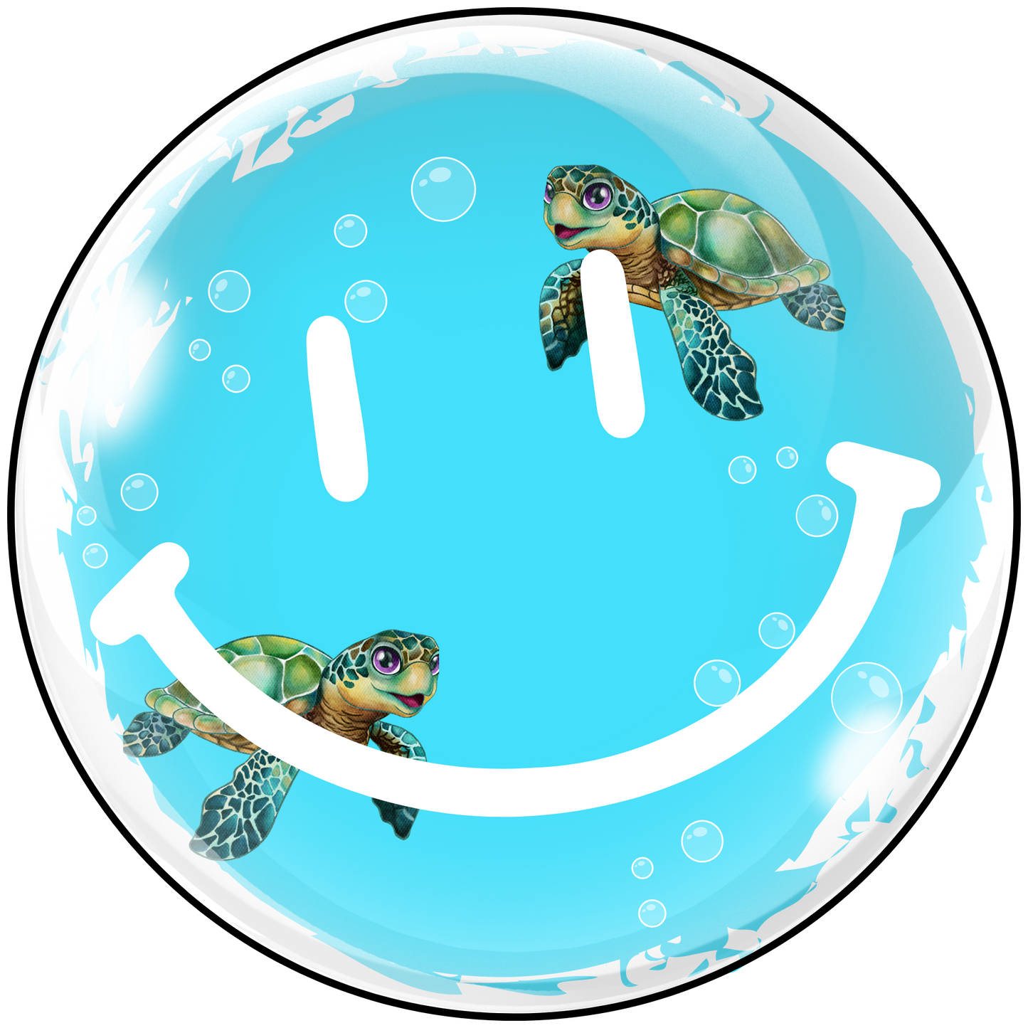 Sea turtle, heat transfer, press and peel