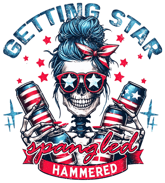 Getting star spangled hammered, 4th of July, Press-ready, Transfer only, MTO