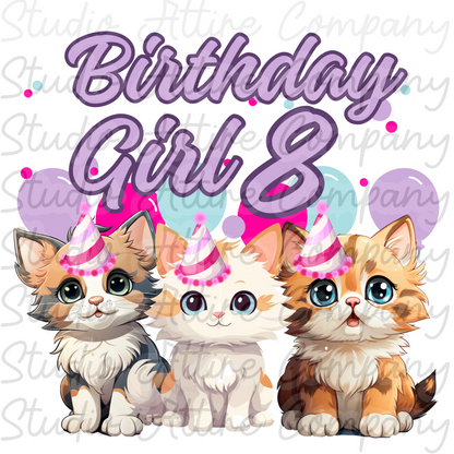 Birthday Girl - Kittens Ages 1 through 10 - Digital Download