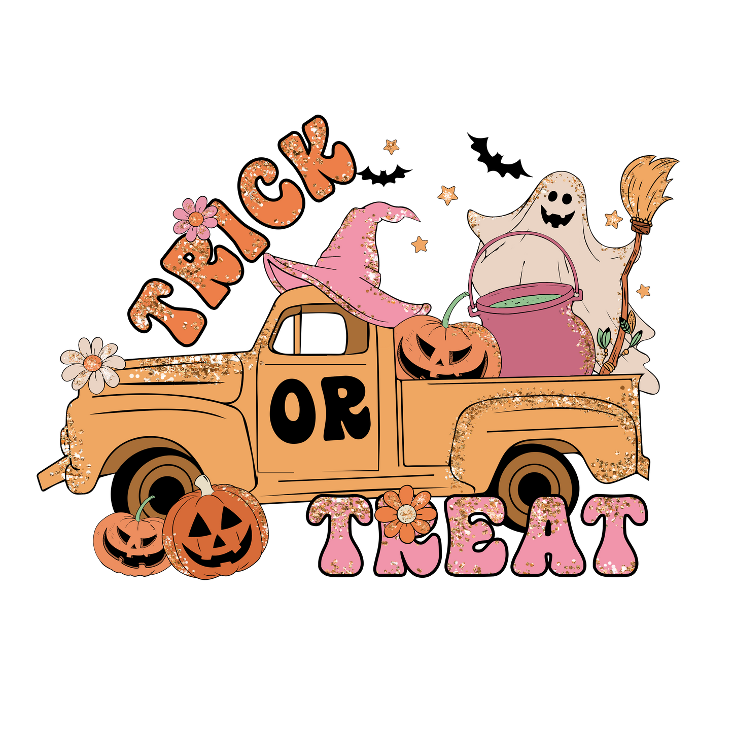 No shirt, trick or treat heat transfer, spooky season