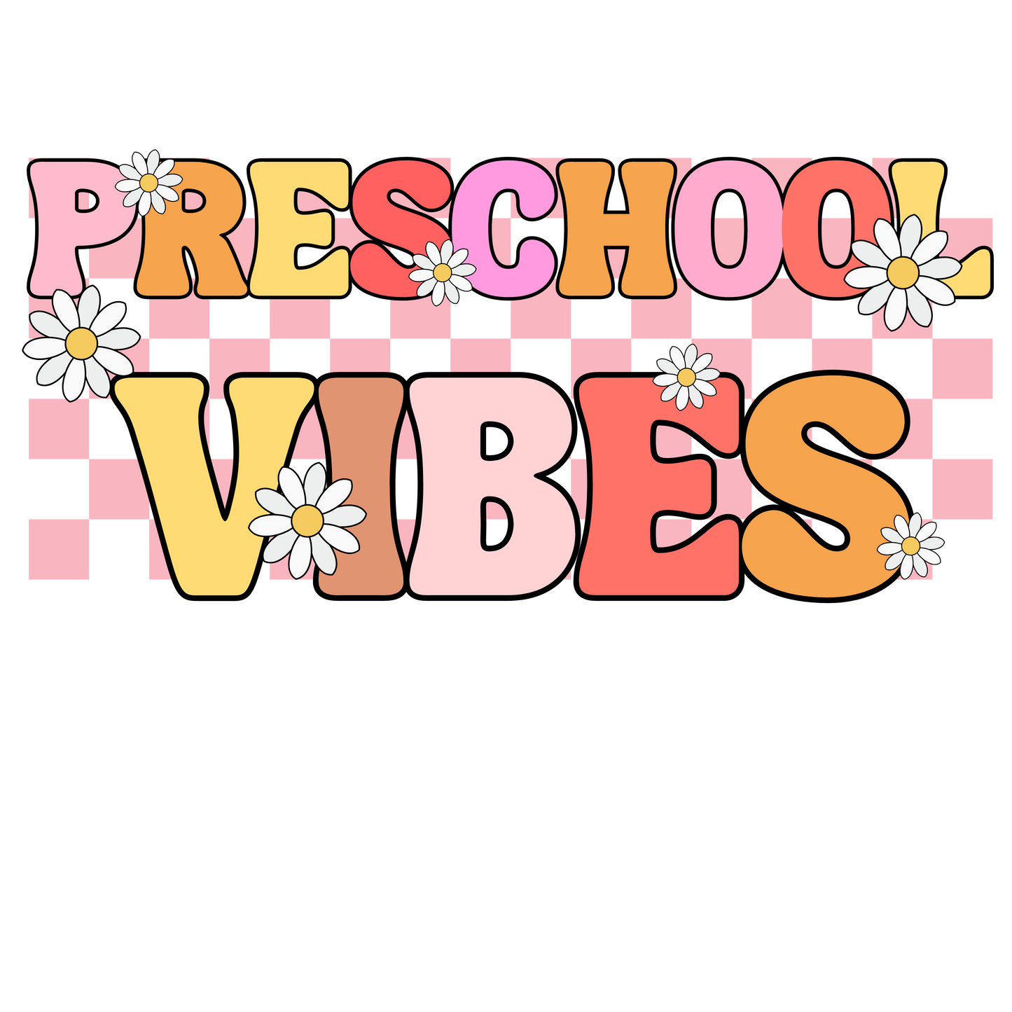 Daisy school theme set, Press-ready, Transfer only, MTO