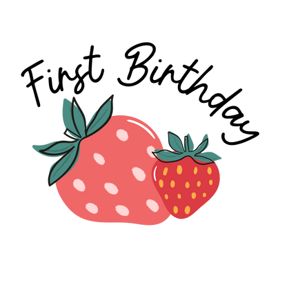 Strawberry theme set, first birthday girl, Press-ready, Transfer only, MTO