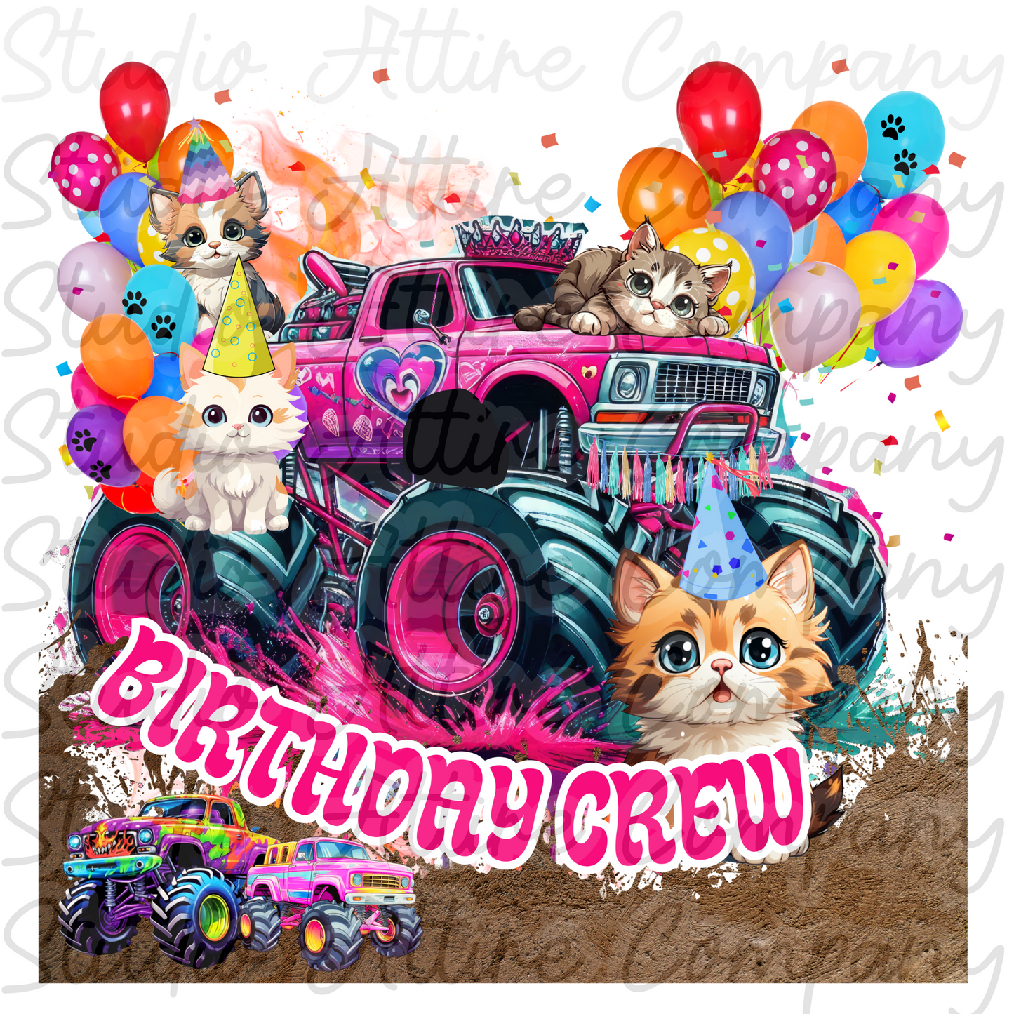 Birthday Crew - Monster Trucks & Cats - Digital Download