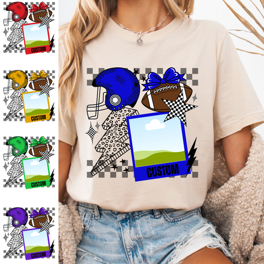 Custom football t-shirt with picture - Short Sleeve - Gildan Softstyle - Women's Printed Tee